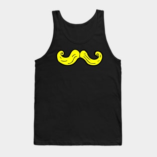 Yellow Curly Mustache Tank Top